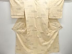 アンティーク　馬車模様織り出し手織り紬着物